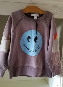 Burberry Kids Retro Rainbow Smiley Face Graphic Sweatshirt Purple 6Y (13007B) - Picture 1 of 9