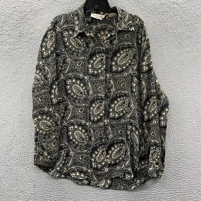 Blusa Diane Von Furstenberg Mujer Grande Top Floral Manga Larga Transparente Negra Foto 1 de 4