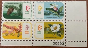 USA Briefmarken Scott Katalog #1376-1379 nummerierter Viererblock! - Bild 1 von 1
