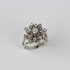 Vintage 14k White Gold, 0.40 Carat TW Diamond Womens Cluster Ring Size 4.5