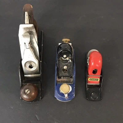 Lot of 3 Stanley 5 1/2" Plane & Kobalt Plane 6 1/4" & Unbranded 9 1/2" Plane - Image 1 of 4