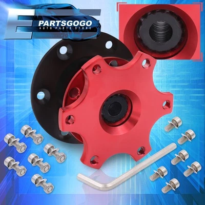 Universal 2.5" Steering Wheel Quick Release Drifting Racing Hub Adapter Kit Red Foto 1 de 4