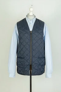Barbour Waistcoat Zip in Liner Quilted Navy Blue Vest Gilet Liner Size 42 - Picture 1 of 8