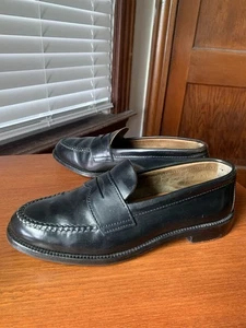 ALDEN x BROOKS BROTHERS 7E UNLINED BLACK SHELL CORDOVAN PENNY LOAFERS SHOES 7 E - Picture 1 of 23
