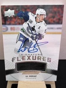 BO HORVAT 2023-24 UD Engrained Hockey Signature Flextures Auto Relic Canucks - Picture 1 of 2