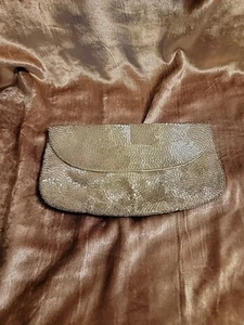 Joseph Magnin Silver Bugle bead Evening Bag Clutch Vintage Bridal - Picture 1 of 19
