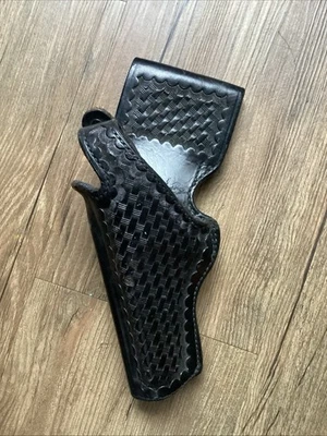 Bianchi #99T Black Basketweave Leather RH Holster .38/.357 - Image 1 of 4