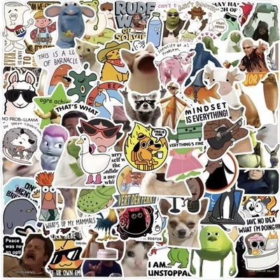 Funny Meme Style Stickers 50pk Mix Stickers Vine Glossy Stickers FREE SHIPPING - Image 1 of 4