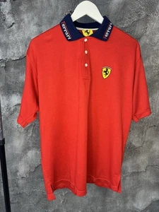 Vintage Ferrari Polo 1996 Red Mens T Shirt Size XL - Picture 1 of 4