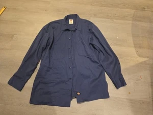 Marineblaues Dickies Arbeitshemd Knopfleiste Dickies Langarm Kragen Hemd Gr. XL - Bild 1 von 7