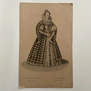 Antique Engraving of Elizabeth, Queen of Bohemia –Daughter of James I of England - Picture 1 of 5