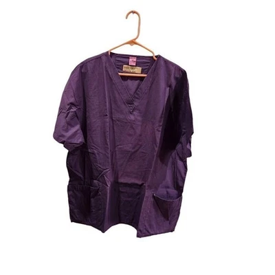 Fashion Seal womens XL scrub top item #294 purple sangria - Image 1 of 4