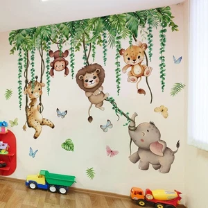 PVC Cartoon Animal Butterfly Vine Wall Stickers for Room Decoration 90x30 - Picture 1 of 12
