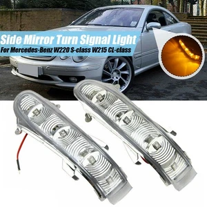 1Pair Amber LED Side Mirror Turn Signal Light Fits Mercedes Benz W220 W215 S/CL - Picture 1 of 5