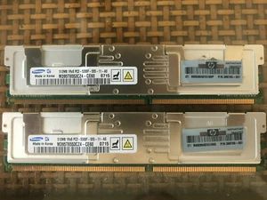 Genuine HP 1GB (2 x 512MB) PC2-5300F 400MHz FB Server Memory (398705-051) - Picture 1 of 4