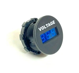 DIGITALES VOLTMETER BLAUE LED-ANZEIGE - MIT RING - BEFESTIGUNGSLOCH 29mm - Bild 1 von 5