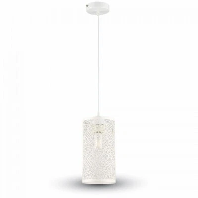 Lampadario Moderno Sospeso Cilindro Bianco Metallo Led SKU 3826 - Immagine 1 di 4