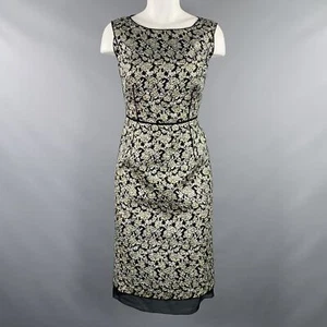 MARC JACOBS Talla 4 Negro Plata Nylon Mezcla Floral Vestido sin Mangas - Imagen 1 de 7