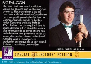 1991 Arena Draft Picks French Hologram #1 Pat Falloon - Picture 1 of 1