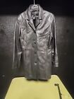 Kenneth Cole Reaction Womens Leather Jacket Medium Black Button Down