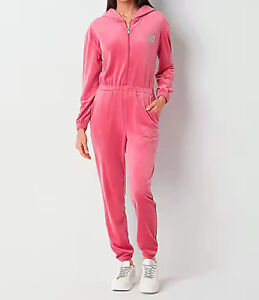 NEW - JUICY by Juicy Couture - Pink Velour Jumpsuit - SZ XL