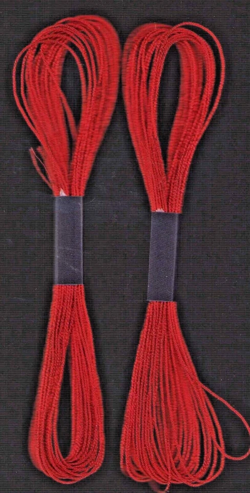 2 Skeins Christmas RED SHiny Kreinik like Threads for Needlepoint Cross stitch - Image 1 of 1