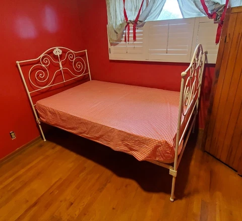 Iron Bed 1800's Victorian Antique Americana Countrt with custom bunk base Cover