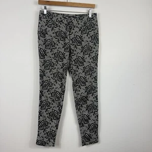 Cue women's black & white pants houndstooth tapered stretch work casual Size 8 - Picture 1 of 11