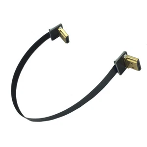 FPV 90 Degree Dual Down Angled HDMI Type A Male to Male HDTV FPC Flat Cable 20cm - Picture 1 of 4
