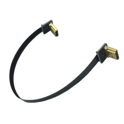 FPV 90 Degree Dual Down Angled HDMI Type A Male to Male HDTV FPC Flat Cable 20cm - Image 1 of 4