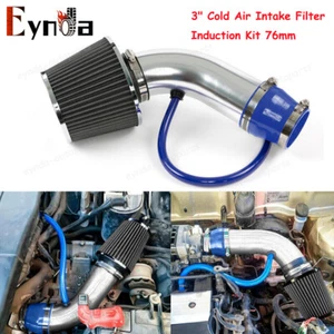 3" Car Cold Air Intake Filter Induction Kit Pipe Flow Hose System 76mm Alumimum - Picture 1 of 9