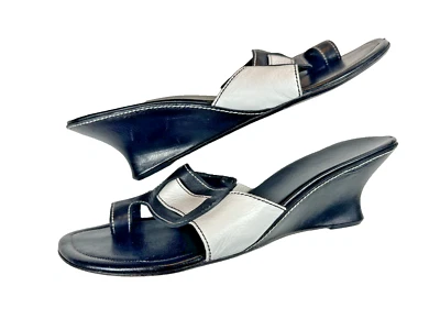 Cole Haan Women's All Leather Mules UK7 US 9.5 EU 40 Black And White - Image 1 of 4