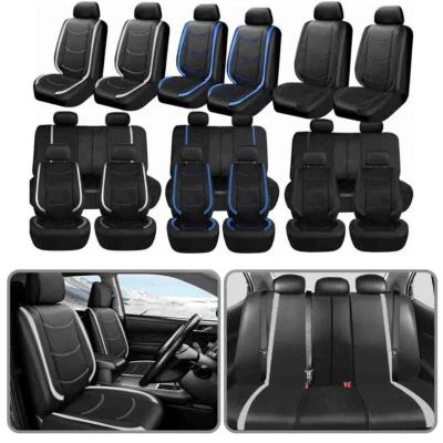 For Ford Transit Car Seat Covers PU Leather 2/5-Seats Set Front Rear Protectors - Image 1 of 4