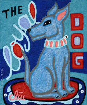 JACQUELINE DITT - The Loyal Dog A4 DRUCK n.Gemälde Der Treue Hund - Bild 1 von 3