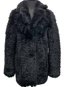 UGG LIANNA SHORT COAT TOSCANA LONG HAIR SHEARLING TEDDY JACKET ~ WOMEN S ~ BLACK - Picture 1 of 19