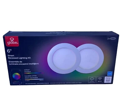 Paquete de 2 Globos Eléctricos Inteligentes 6" RGB LED Sin Canales Luz Empotrada Wi-Fi Ajustable Foto 1 de 4