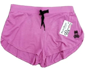 Pantalones Cortos Psycho Bunny Festoneados Modal Salón Púrpura Dormir Suave Informal Entrenamiento NUEVO - Imagen 1 de 2