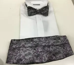 FASCIA SMOKING+PAPILLON UOMO SMOKING CERIMONIA SPOSO TUXEDO MAN ITALIAN DESIGN - Foto 1 di 4