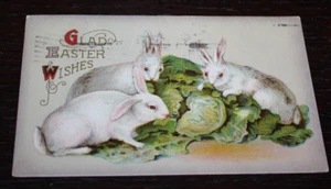 Antike geprägte Osterpostkarte der DB - Hasen & Kohl - Bild 1 von 2