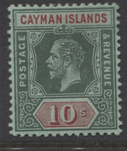 CAYMAN ISLANDS - 1912/20 10/- GREEN & RED/GREEN MINT(MH) SG.52. (REF.S2-3) - Picture 1 of 1