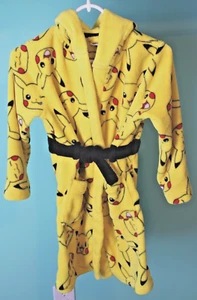 Pokémon Unisex 7-8 Years Bright Yellow Bath Robe L/S W/Hood & Belt Preowned - Picture 1 of 11
