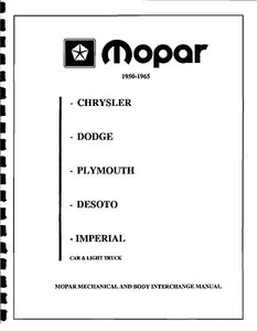 PLYMOUTH VALIANT PART INTERCHANGE MANUAL 1960 1961 1962 1963 1964 1965 - Picture 1 of 1