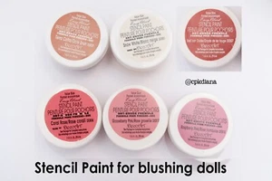 DecoArt Dry Solid Stencil Paint Easy Blend Cream for blushing dolls 6 Colors