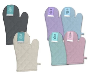 Single Oven Gloves Thick Heat Resistant Quilted Mitt Pot Holder Cooking Baking - Picture 1 of 3