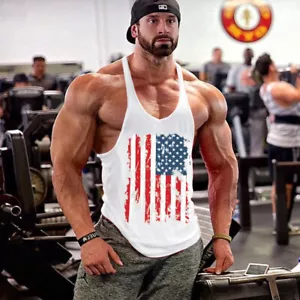 Gimnasio Hombres Singlet Algodón Chalecos Entrenamiento Camiseta sin mangas Ropa deportiva Hombres Camiseta sin mangas - Imagen 1 de 7