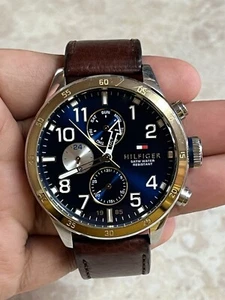 Tommy Hilfiger Stainless Steel and Leather Strap Men’s Watch Model 1791137 - Picture 1 of 15