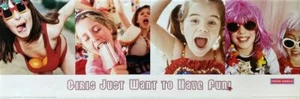 Girls Just Want to Have Fun Vintage Inspirational Slim Print 12 x 36 - Picture 1 of 1