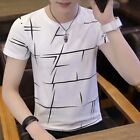 Mens Top Blouse Fit Mens Muscle Print Pullover Sleeve Slim T-shirt Top