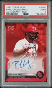 2022 Topps Now #540D Paul Goldschmidt Auto 300th HR Red /10 PSA 9 Mint - Picture 1 of 2