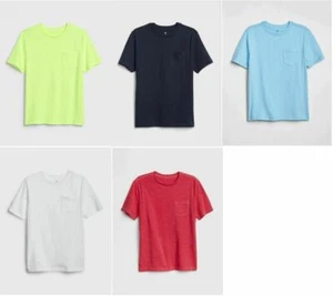 New Gap Kids Boy Red White Blue Yellow Short Sleeve Cotton Crew T-shirt 6 7 8 12 - Picture 1 of 6